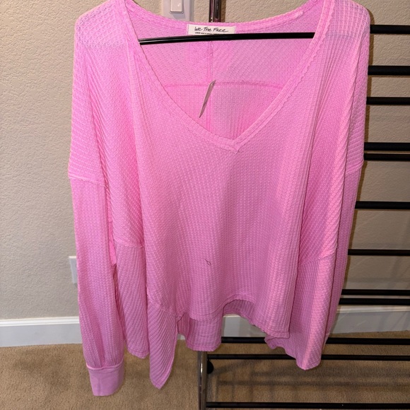 Magnolia Light Pink V-Neck Blouse - Picture 1 of 4
